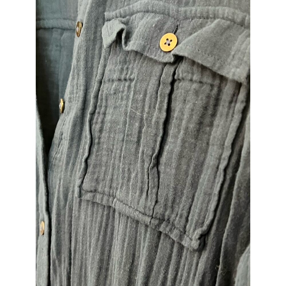 MADEWELL WOMENS 00 ORGANIC COTTON BLUE UTILITY JUMPSUIT BUTTON FRONT LONG SLEEVE - Picture 4 of 10